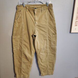American Eagle Stretch Barrel Cargo Olive Green/Brown Size 10 *33 inch waist*